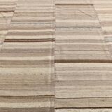 Large Brown Beige Turkish Kilim Rug, 313x374Cm