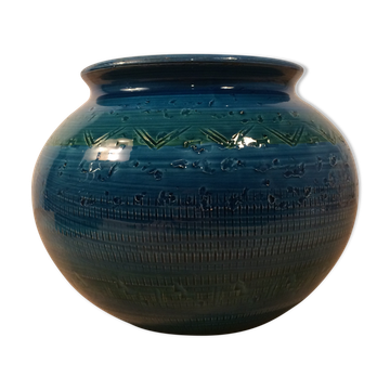 Vase boule Bitossi Aldo Londi Rimini Blue