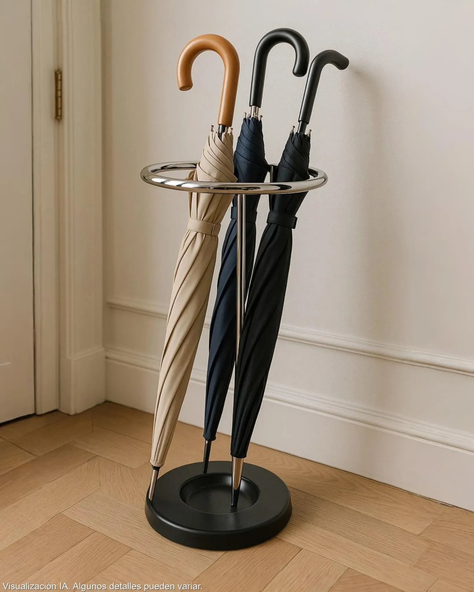 Grey lacquered metal designer umbrella stand, 1980s