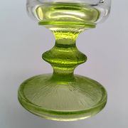 6 vintage champagne flutes with textured apple green base vemam italy