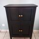Small black Parisian sideboard vintage storage unit chest of drawers original Scandinavian industrial wood