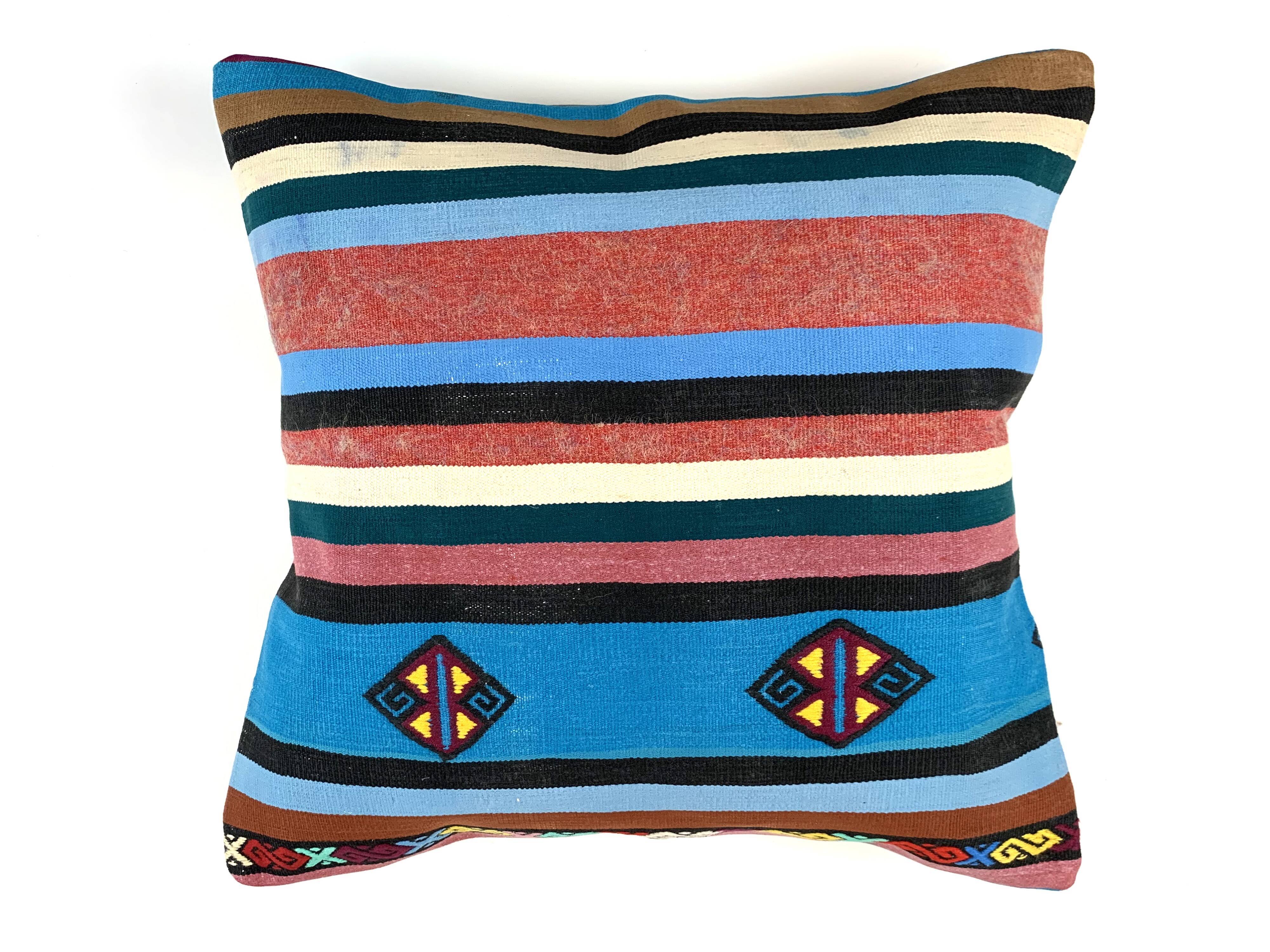 Vintage Turkish kilim cushion cover 55x55 cm