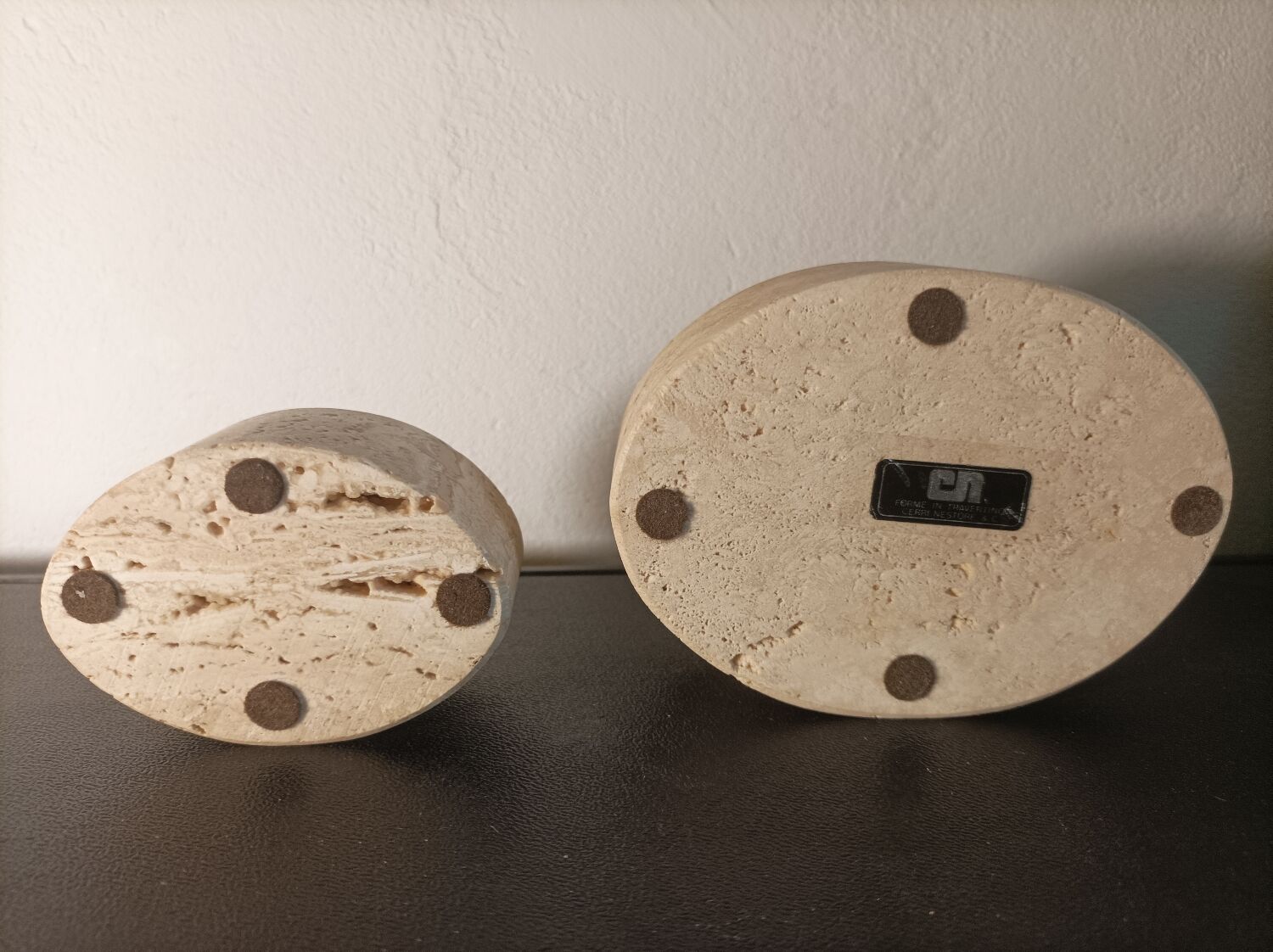 Travertine lighter and ashtray set Cerri Nestore Italy