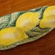 Ravier cup in italian slip pattern lemons