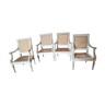 4 fauteuils italiens en bois et paille de Vienne