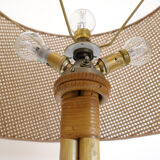 Rattan floor lamp from the 60s by Louis Sognot