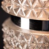 Vintage Crystal Glass Chandelier: Mid-Century Modern Austrolux Pendant Ligh