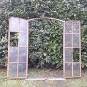 Window L107xH174 industrial curved metal glass roof frame reinforced glass