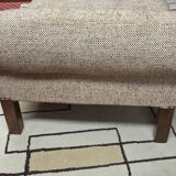 Daybed, vintage 1970s chaise longue with headrest.