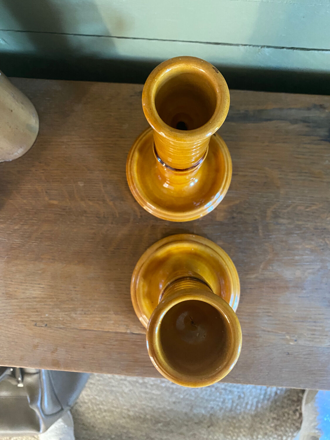 Pair of ceramic candle holders from Biot