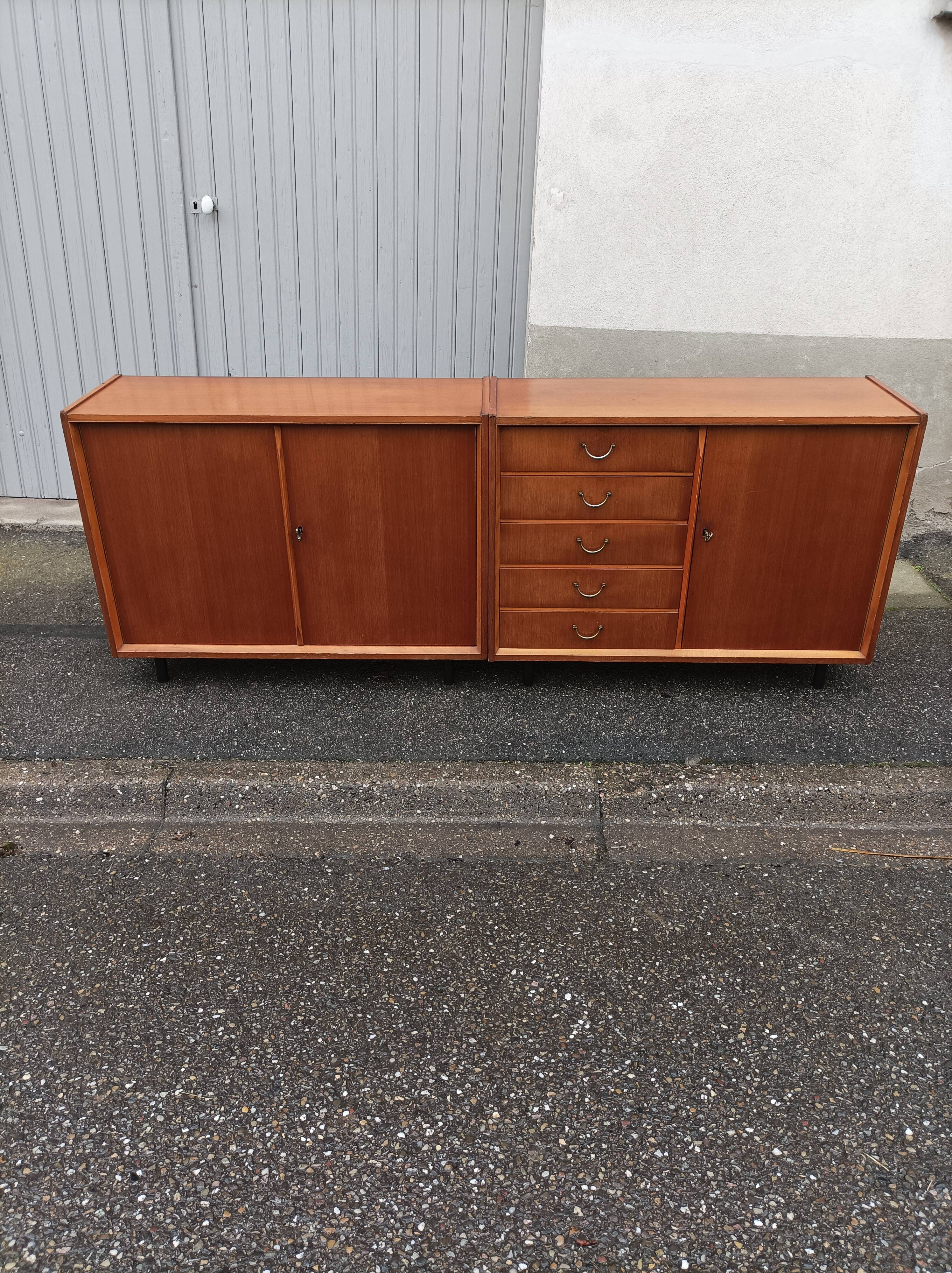 Enfilade vintage 3 portes 5 tiroirs