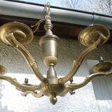 Lustre ancien en cuivre et laiton