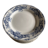 Product Pop Up Set of 12 flat plates Creil and Montereau bleu 1900