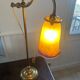 Art Deco desk lamp in brass and glass paste "Muller Frères"