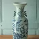 Large Chinese baluster vase in porcelain with bird and flower decoration.