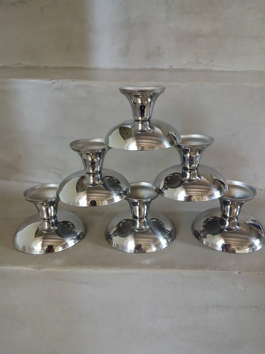 6 coupes à glace/ sorbet en inox