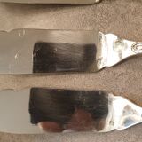 Silver metal fish service