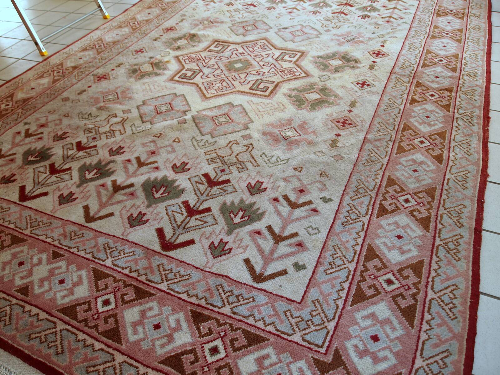 Tapis Vintage Sivas Turc en Laine, Années 1960, Design Géométrique