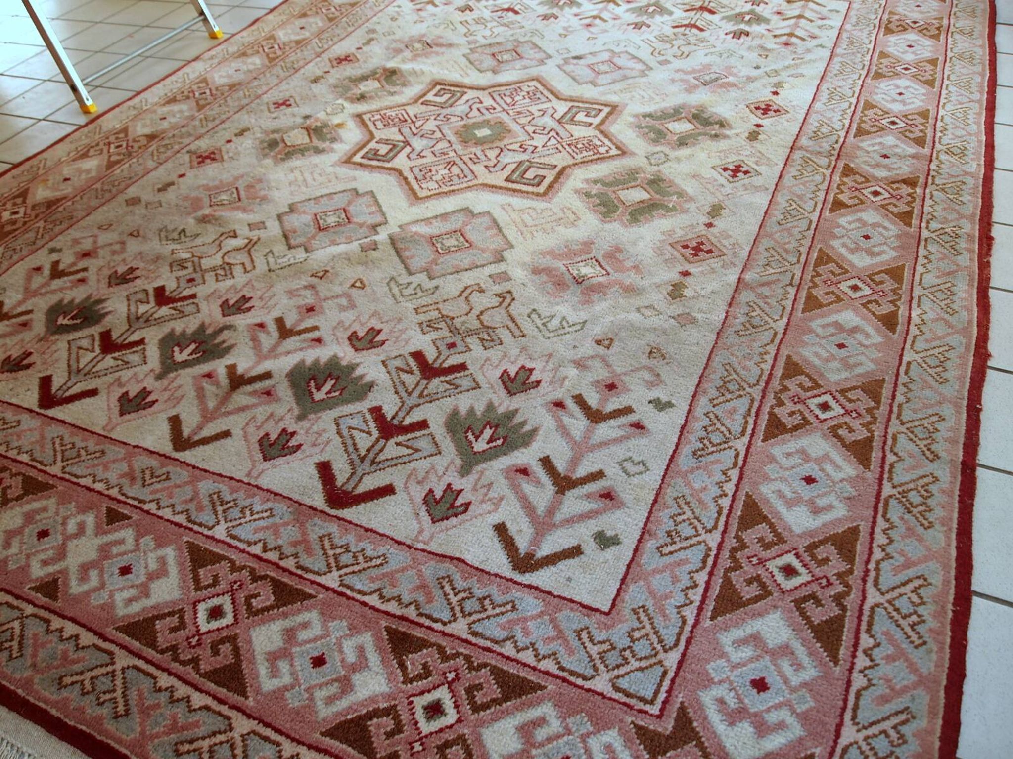 Tapis Vintage Sivas Turc en Laine, Années 1960, Design Géométrique