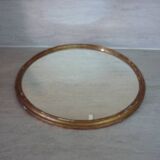 Miroir ovale bois doré ancien