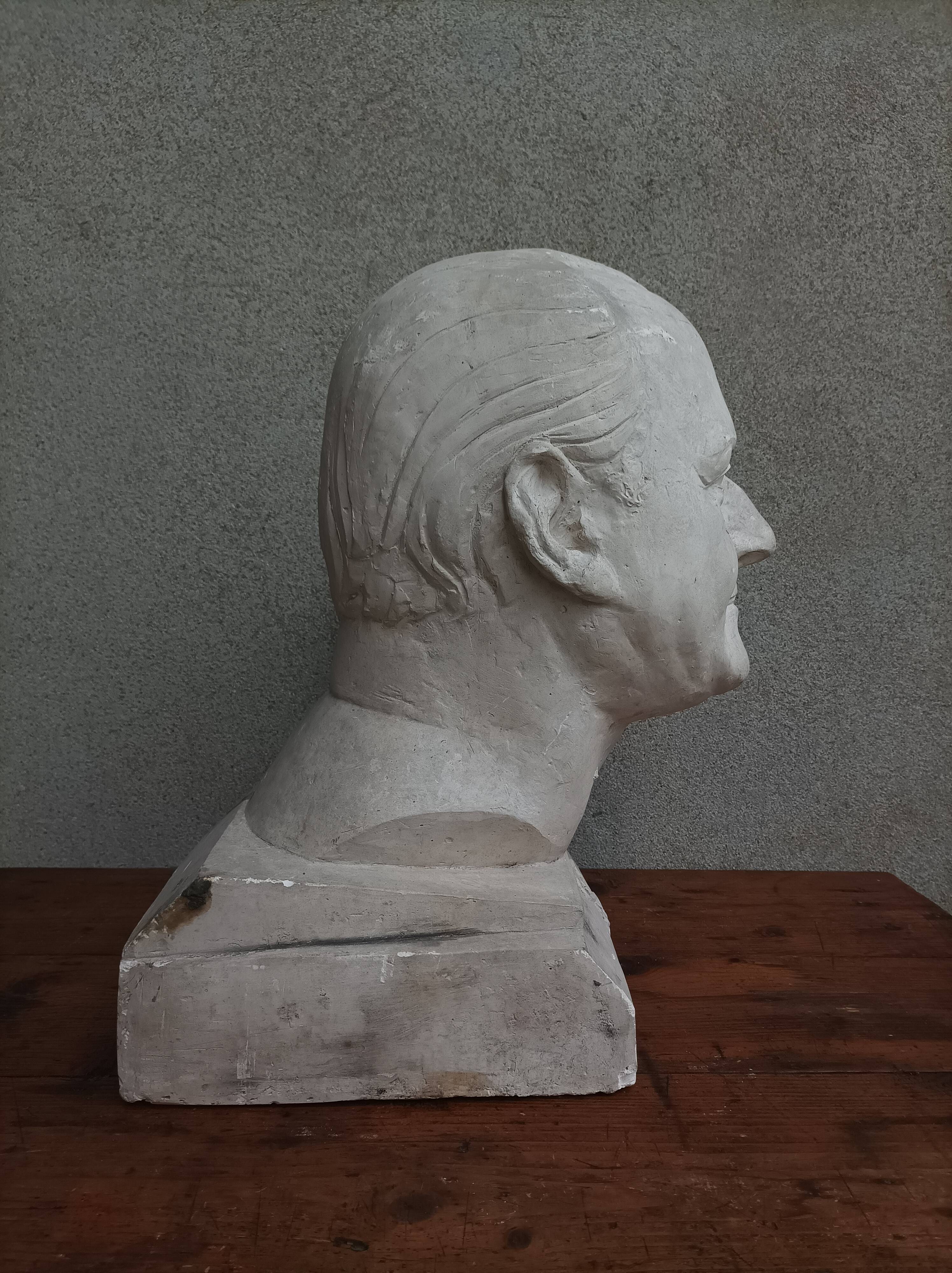 Pascal Boureille (1909-1999) Plaster bust signed portrait of a doctor