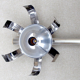 Pair of wall lamps "Fleur de lumière" Trocmé chromed aluminum, 70s