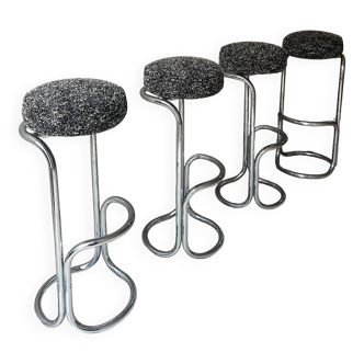 4 tabourets de bar vintage – Design Luc Meerschaert & Ivan De Cock (©1971)