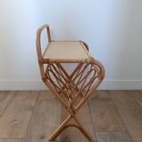 Vintage rattan side table - bedside table - sofa end table