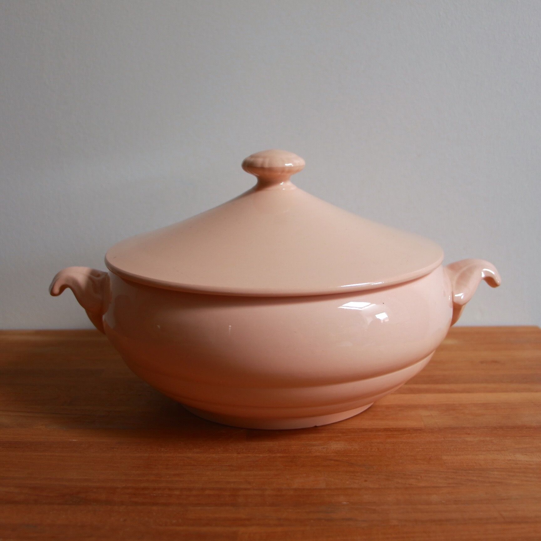 Pink Digoin soup bowl