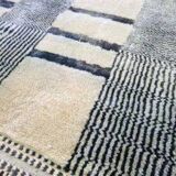 GREY WHITE BLACK WOOL RUG 150cmx250cm