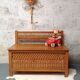 Bench chest wood and rattan vintage toys