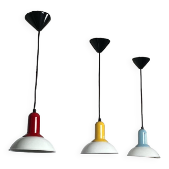 Vintage 80s Ceramic Lamps by Imago Italy - New Old Stock with Vibrant Hues, set of 3