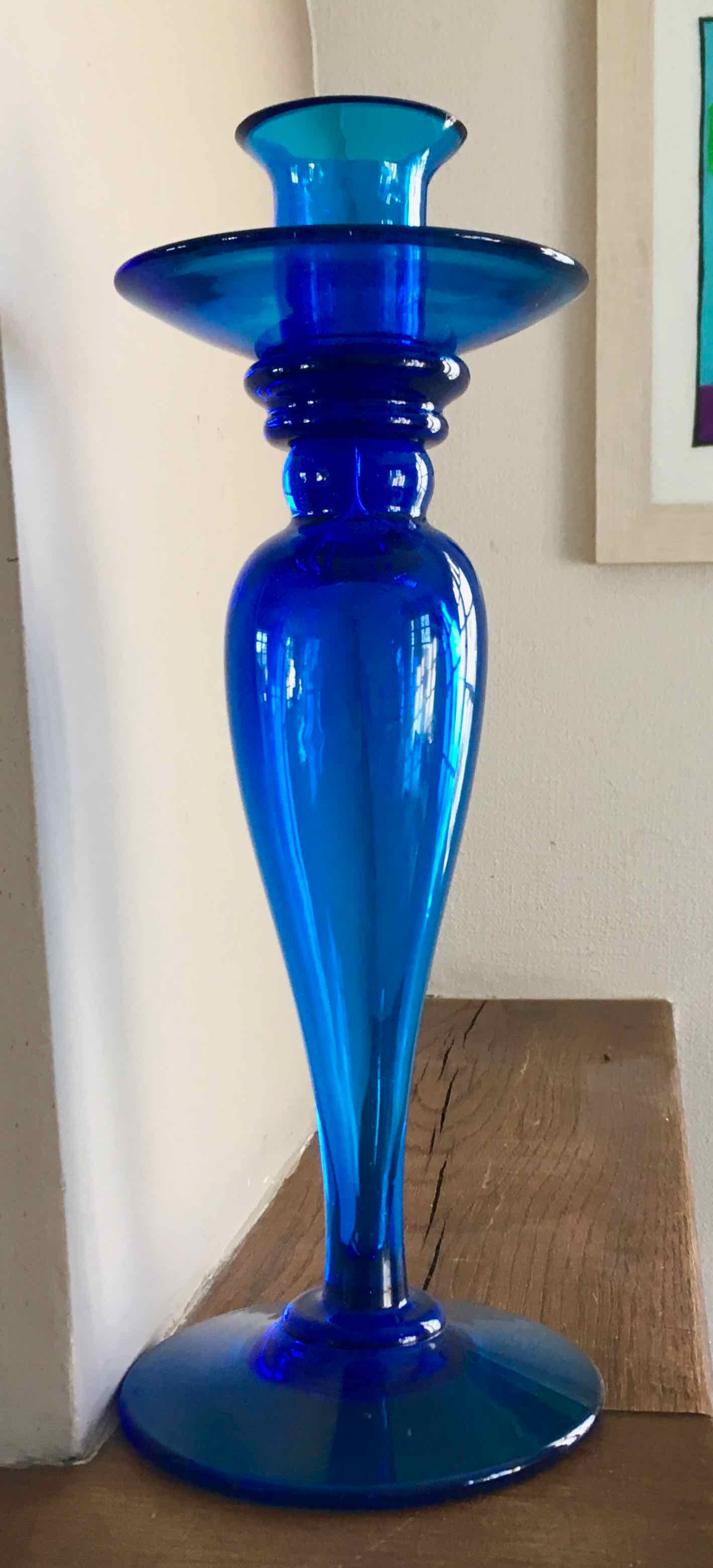 Turquoise blue candle holder