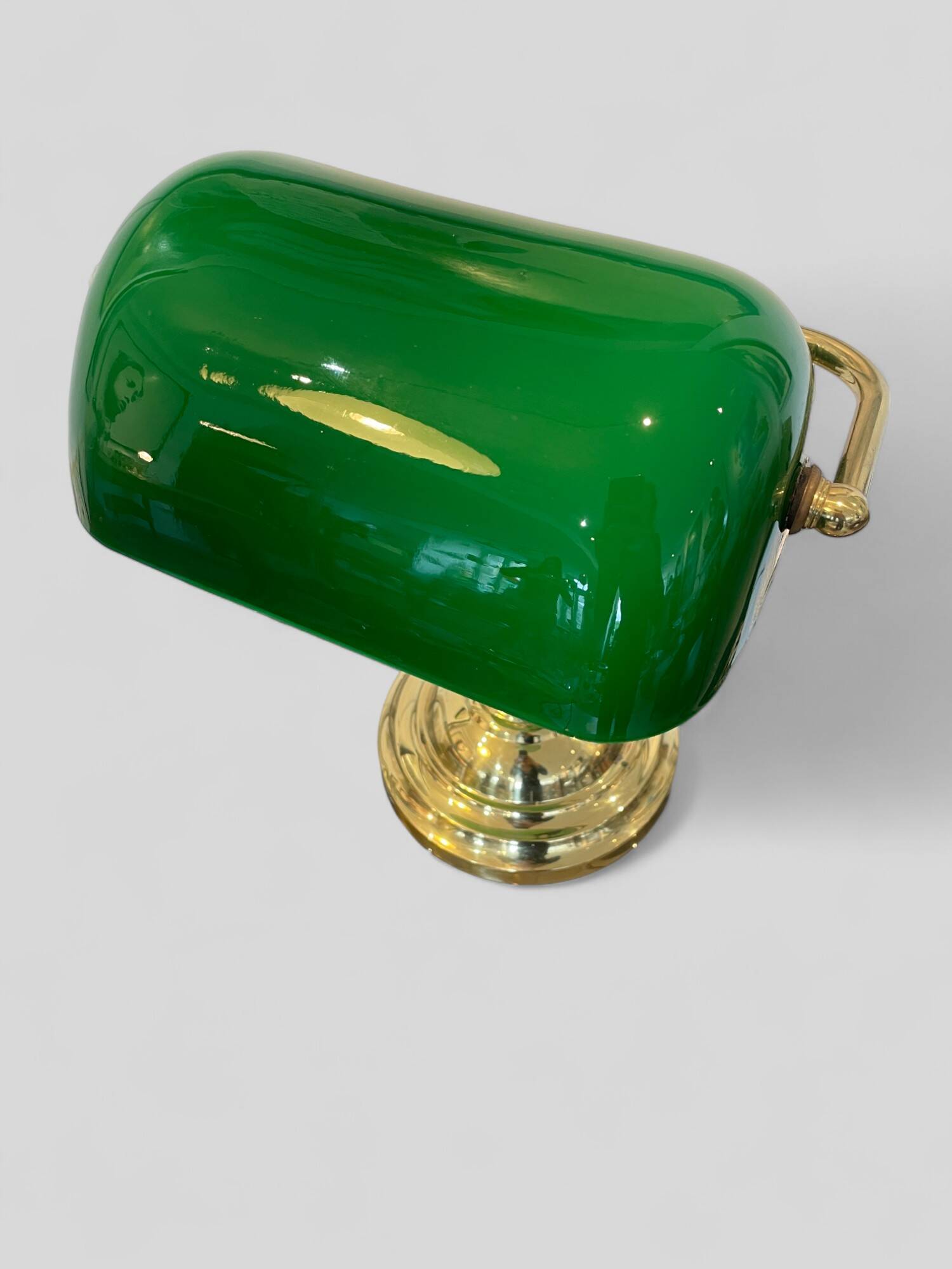 Notary and banker's lamp in green opaline