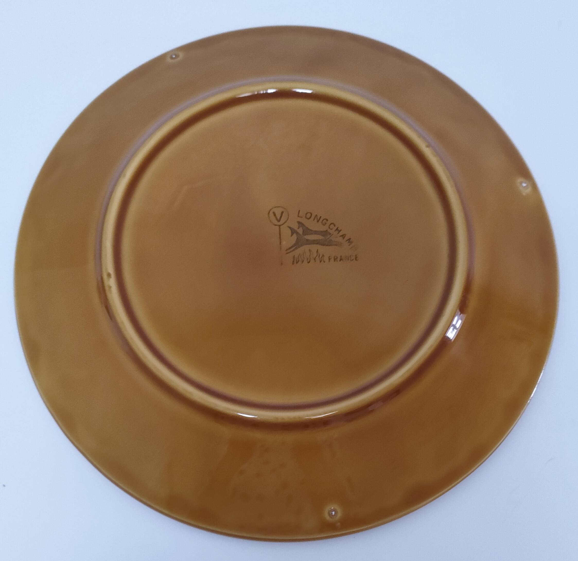 10 assiettes décor poisson par Robert Picault pour Longchamp