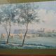 Watercolor painting signed r. blossier avignon the benezet bridge framed