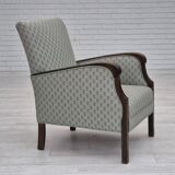 1950s, Danish vintage lounge chair, reupholstered, blend wool fabric.