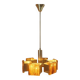 Lustre des années 70 en laiton et résine.