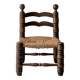Vintage  chair in turned wood and straw, . 1950