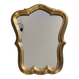 Baroque style gilded mirror – antique patina – 37 x 30 cm