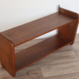 Vintage solid oak wall shelf, 1950