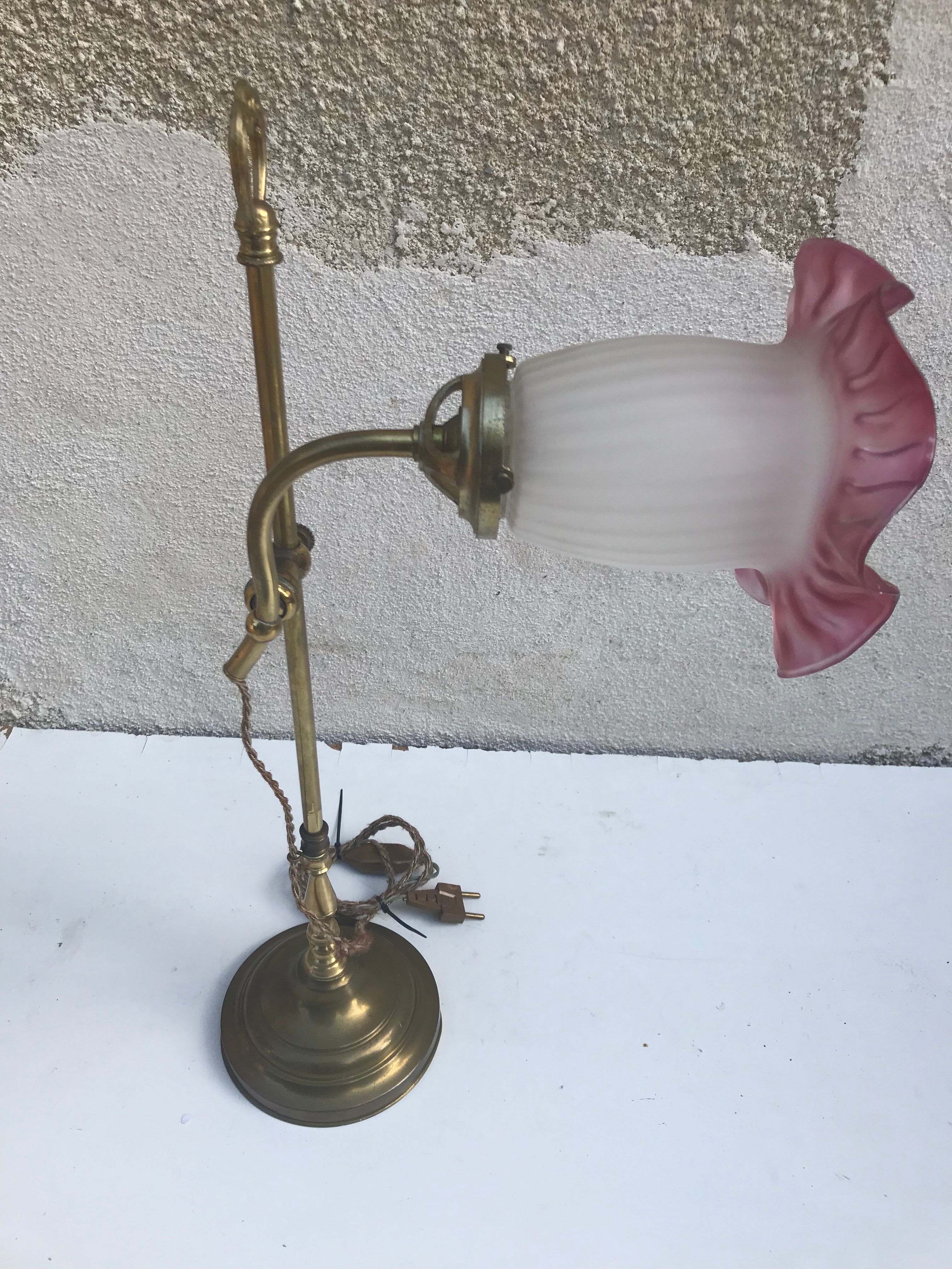 Old brass foot lamp