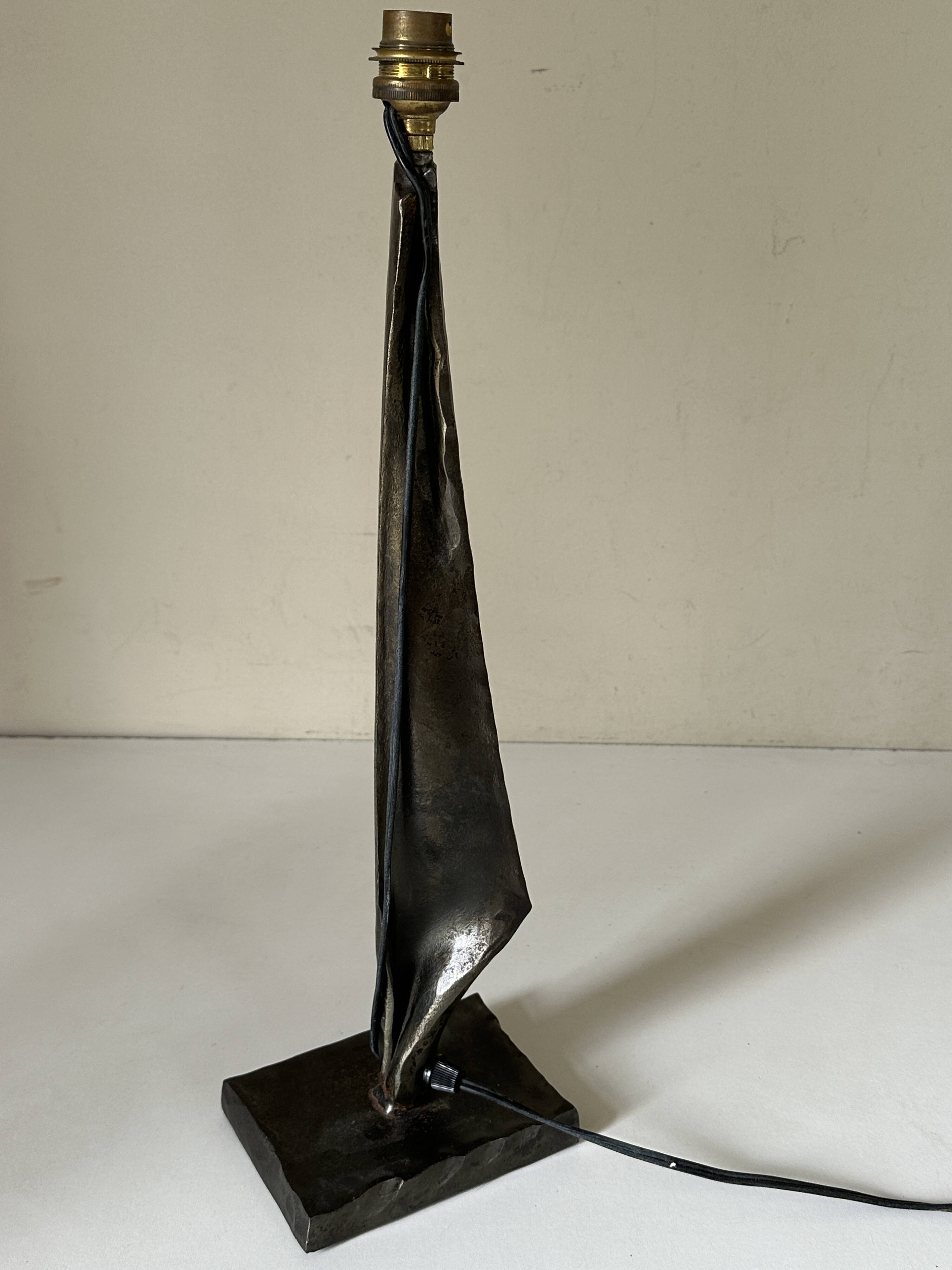 Vintage 60s metal brutalist lamp