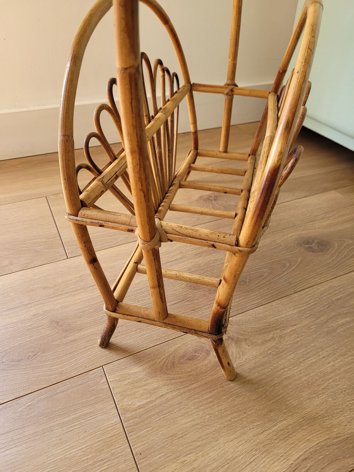 Rattan magazine holder