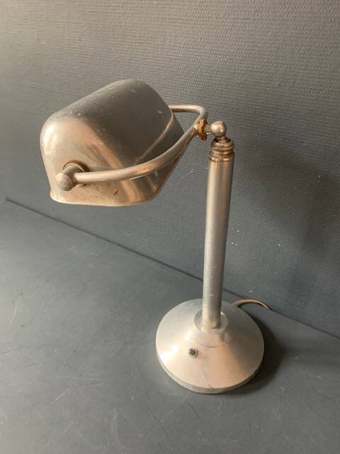 Old art deco aluminum desk lamp, 1920