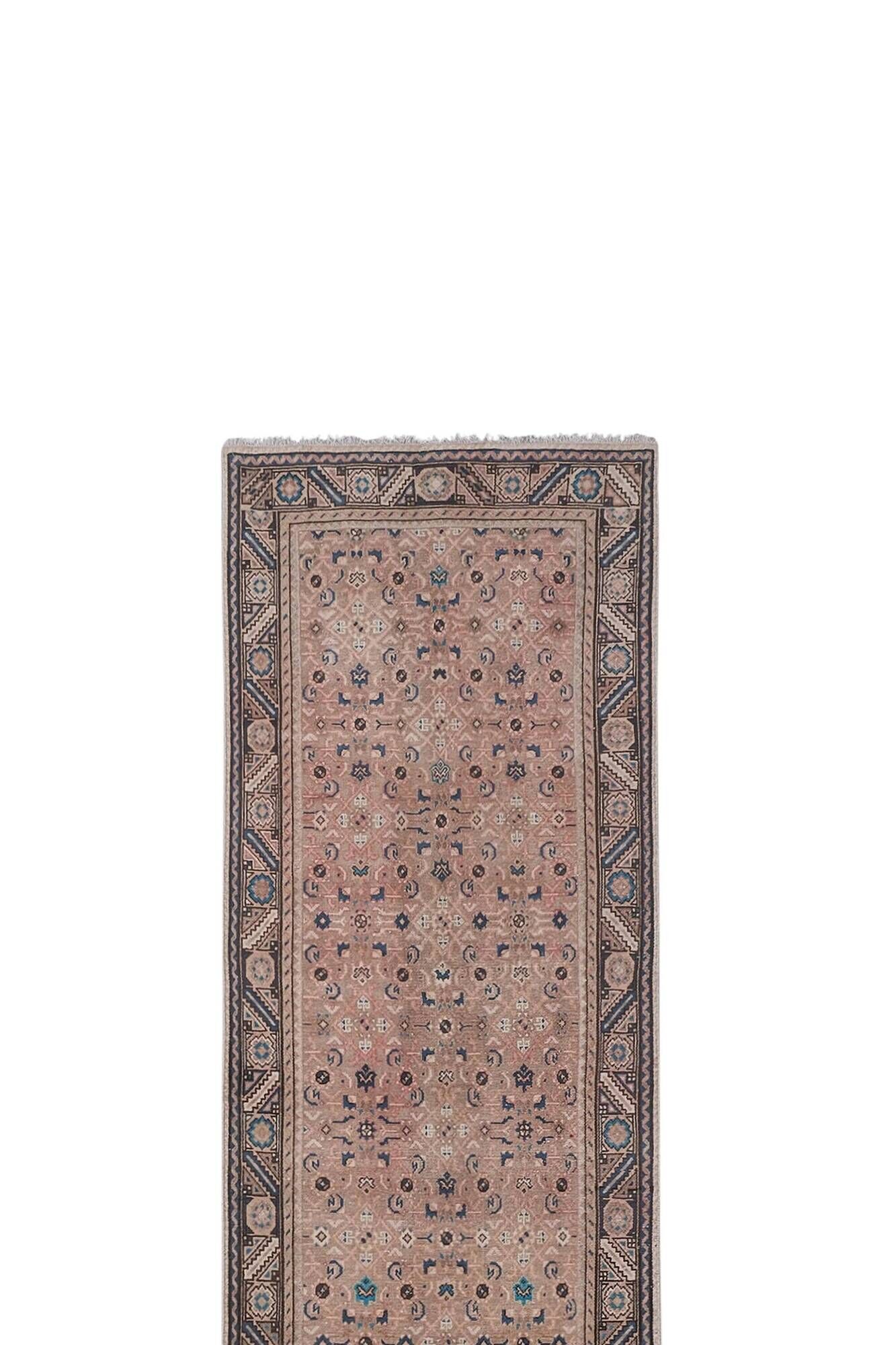 Vintage Turkish hallway rug 97x417 cm