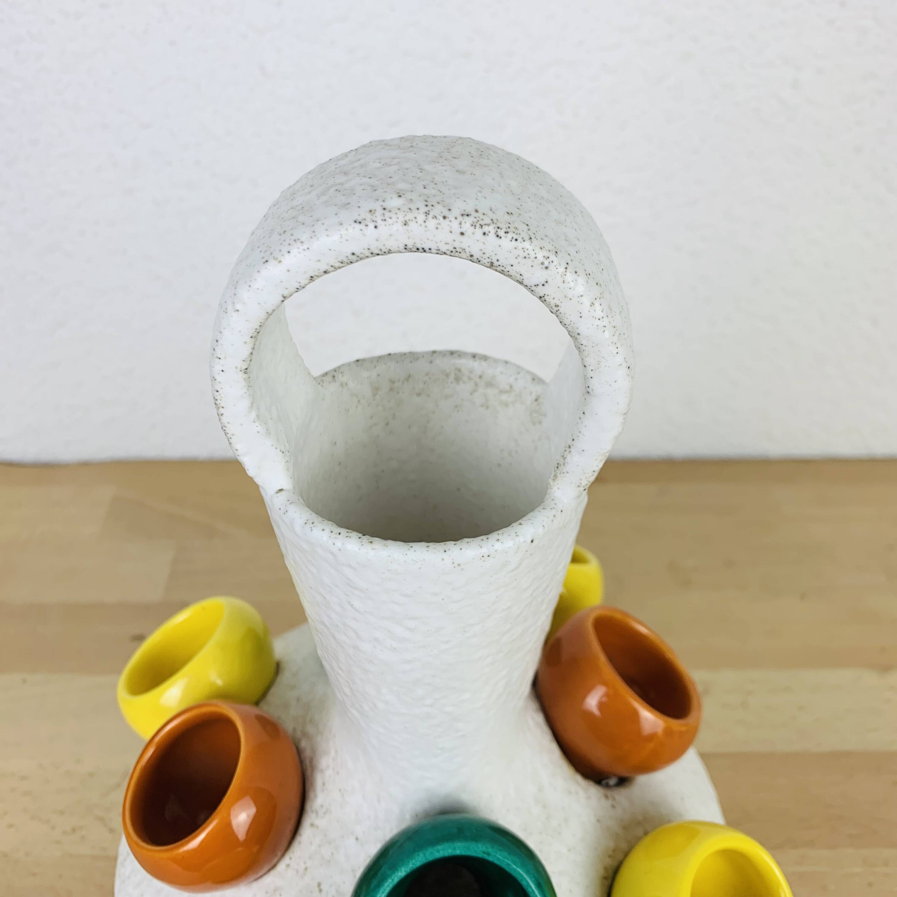 Multicolored ceramic vase from the 50s