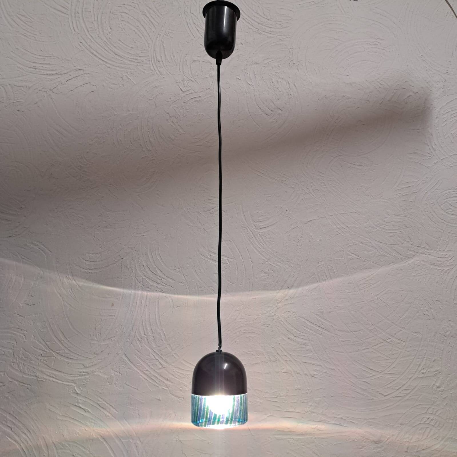 Suspension lamp, 1980s, glass with alternating rods