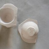 Six white stoneware sake glasses Denise Bresciani ceramics