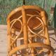 Vintage decorative support in bamboo and rattan